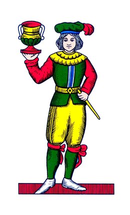 The knave of cups, the Sota, worth 8