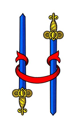 Due di spade, the two of swords, second highest